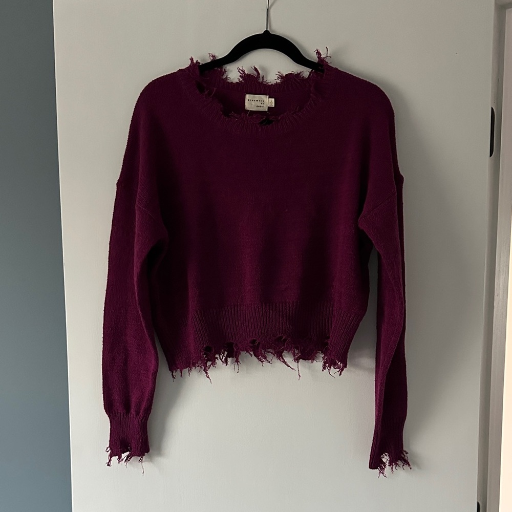 Distressed Cropped Sweater